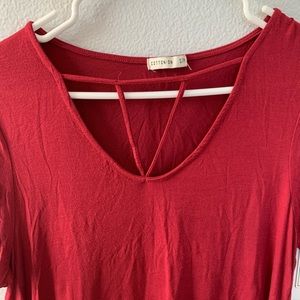 Cotton On Red Knit Short Sleeve T-Shirt